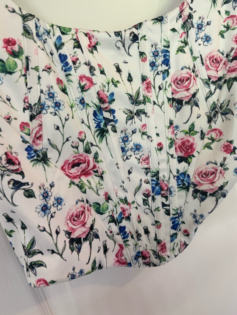 Marthea NWT size Medium Floral Corset Scoop Neck Cropped Zipper Summer Festival - Picture 3 of 5